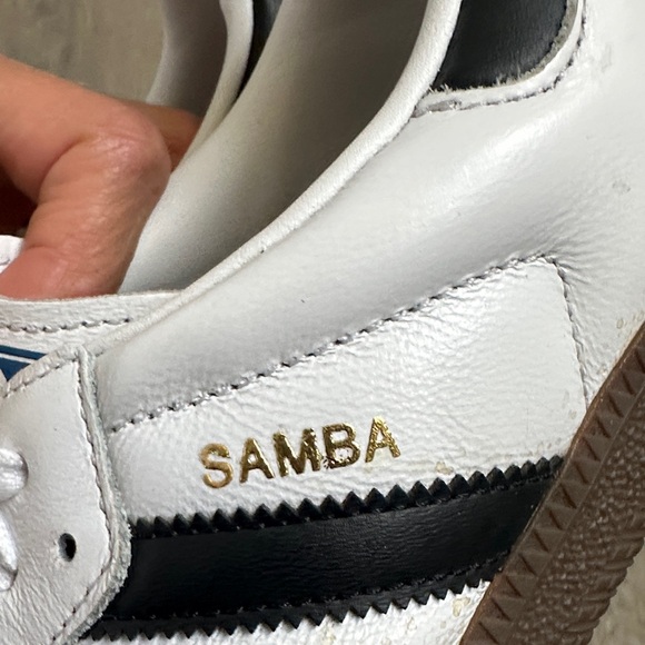 Adidas Samba White and Black striped gender inclusive OG sneaker am sz8 M sz7 - Picture 9 of 11